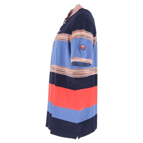 Missoni Striped Short Sleeve Polo Shirt in Multicolor Cotton